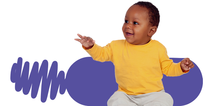 Baby reading a book
