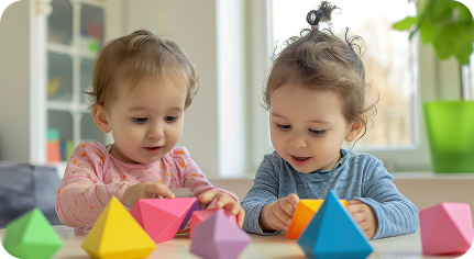 Child learning with alphabet blocks