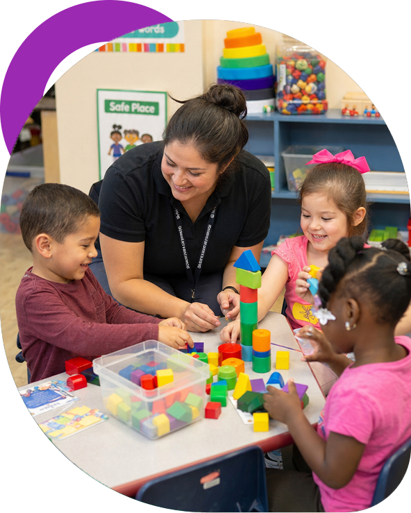 Teacher with children